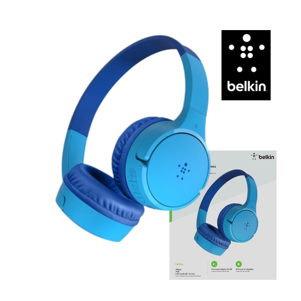 Belkin SOUNDFORM - Mini auriculares inalámbricos para niños con micrófono  integrado, 30 horas de reproducción, Bluetooth 5.0 o conexión con cable