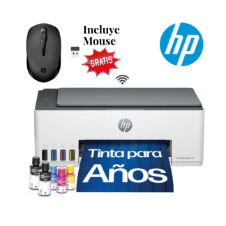 Impresora Multifuncional HP Smart Tank 580 de Tinta Continua con Wi-Fi + Mouse HP
